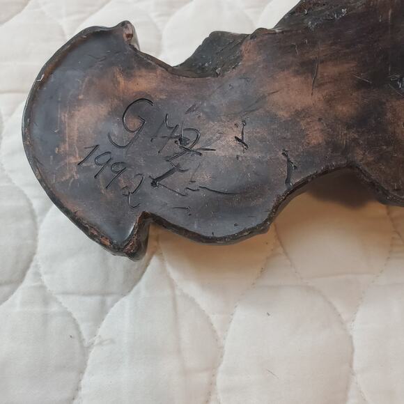 Vintage 92 Handmade Religious Virgin Mary Baby Jesus Wax Wall Sculpture Statue - Picture 12 of 15